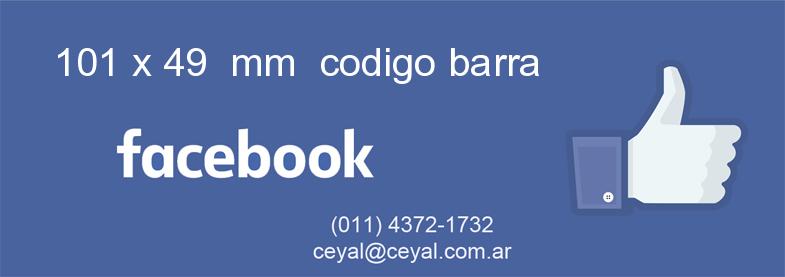 101 x 49  mm  codigo barra