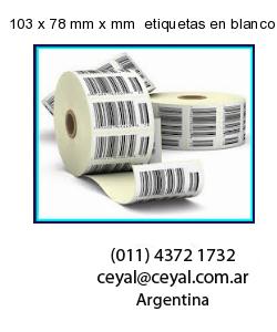 103 x 78 mm x mm  etiquetas en blanco