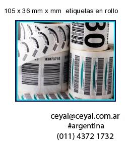 105 x 36 mm x mm  etiquetas en rollo