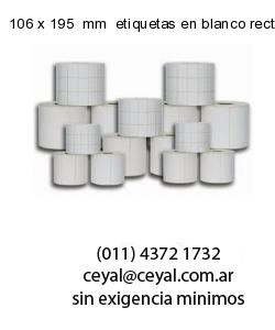 106 x 195  mm  etiquetas en blanco rectangulares
