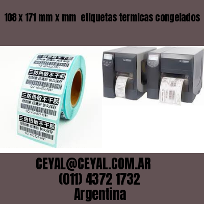 108 x 171 mm x mm  etiquetas termicas congelados