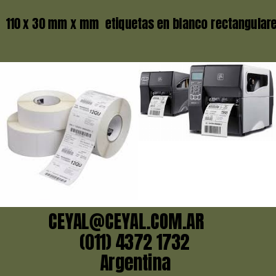 110 x 30 mm x mm  etiquetas en blanco rectangulares