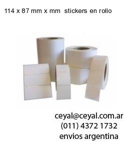 114 x 87 mm x mm  stickers en rollo