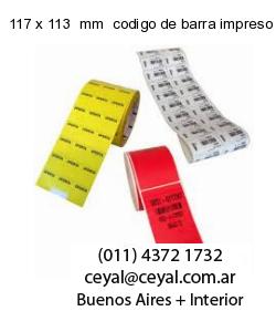 117 x 113  mm  codigo de barra impreso