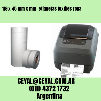 119 x 45 mm x mm  etiquetas textiles ropa