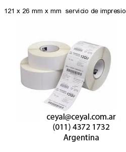 121 x 26 mm x mm  servicio de impresion base de datos