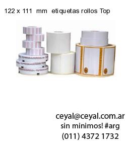 122 x 111  mm  etiquetas rollos Top