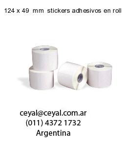 124 x 49  mm  stickers adhesivos en rollos