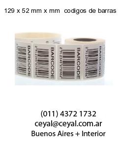 129 x 52 mm x mm  codigos de barras