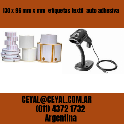 130 x 96 mm x mm  etiquetas textil  auto adhesiva