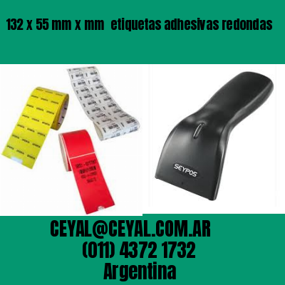 132 x 55 mm x mm  etiquetas adhesivas redondas