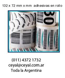 132 x 72 mm x mm  adhesivas en rollo