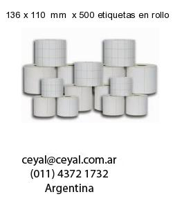 136 x 110  mm  x 500 etiquetas en rollo