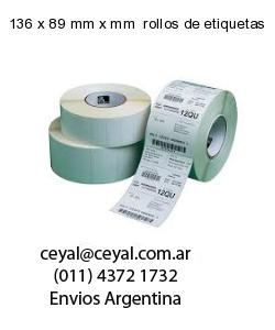 136 x 89 mm x mm  rollos de etiquetas
