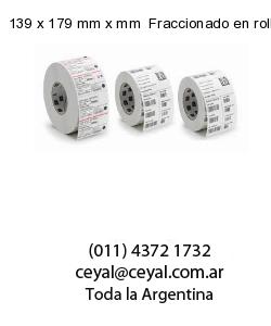 139 x 179 mm x mm  Fraccionado en rollo x 1000