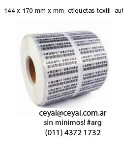 144 x 170 mm x mm  etiquetas textil  auto adhesiva