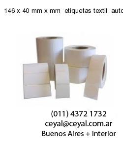 146 x 40 mm x mm  etiquetas textil  auto adhesiva