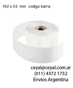 162 x 32  mm  codigo barra