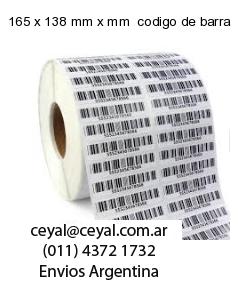 165 x 138 mm x mm  codigo de barra