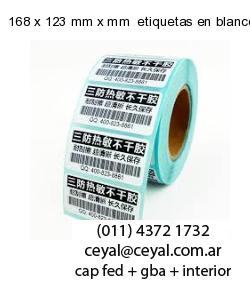 168 x 123 mm x mm  etiquetas en blanco rectangulares
