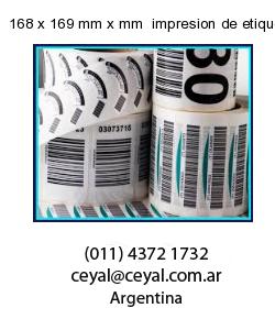 168 x 169 mm x mm  impresion de etiqueta
