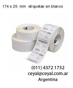 174 x 25  mm  etiquetas en blanco