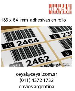 185 x 64  mm  adhesivas en rollo