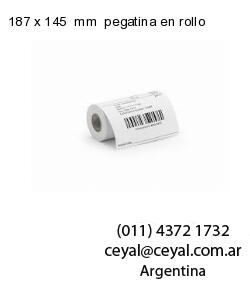 187 x 145  mm  pegatina en rollo