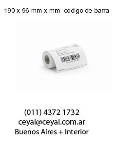 190 x 96 mm x mm  codigo de barra