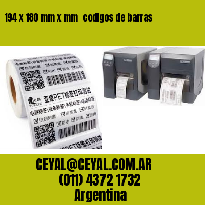 194 x 180 mm x mm  codigos de barras
