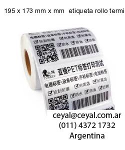 195 x 173 mm x mm  etiqueta rollo termico