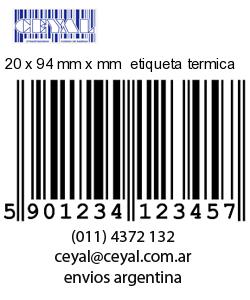 20 x 94 mm x mm  etiqueta termica