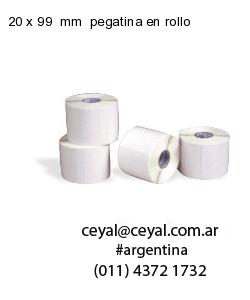 20 x 99  mm  pegatina en rollo
