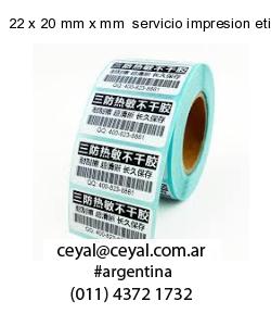 22 x 20 mm x mm  servicio impresion etiquetas codigos