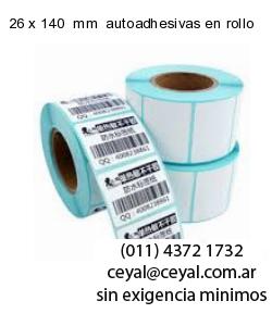 26 x 140  mm  autoadhesivas en rollo