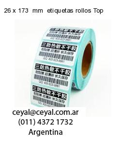 26 x 173  mm  etiquetas rollos Top