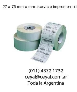 27 x 75 mm x mm  servicio impresion etiquetas opp