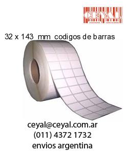 32 x 143  mm  codigos de barras