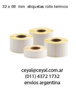32 x 68  mm  etiquetas rollo termico
