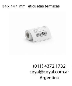 34 x 147  mm  etiquetas termicas