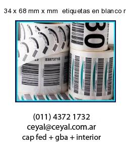 34 x 68 mm x mm  etiquetas en blanco rectangulares