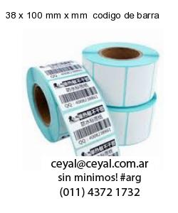 38 x 100 mm x mm  codigo de barra