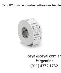 39 x 82  mm  etiquetas adhesivas textiles