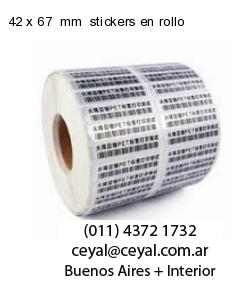42 x 67  mm  stickers en rollo