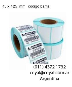 45 x 125  mm  codigo barra