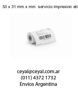 53 x 31 mm x mm  servicio impresion etiquetas termicas