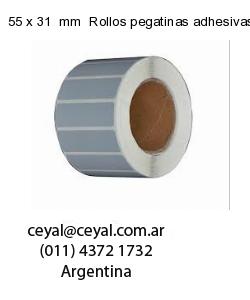 55 x 31  mm  Rollos pegatinas adhesivas