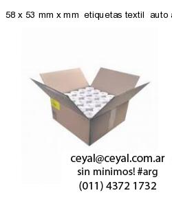 58 x 53 mm x mm  etiquetas textil  auto adhesiva