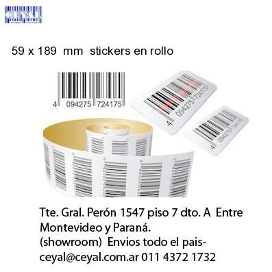 59 x 189  mm  stickers en rollo