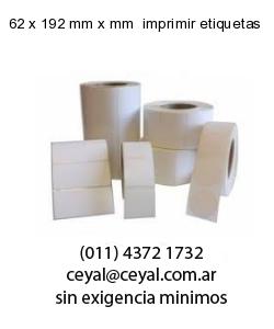 62 x 192 mm x mm  imprimir etiquetas